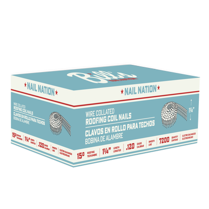 Professional grade roofing coil nails by Nail Nation - Premium contractor-direct fasteners